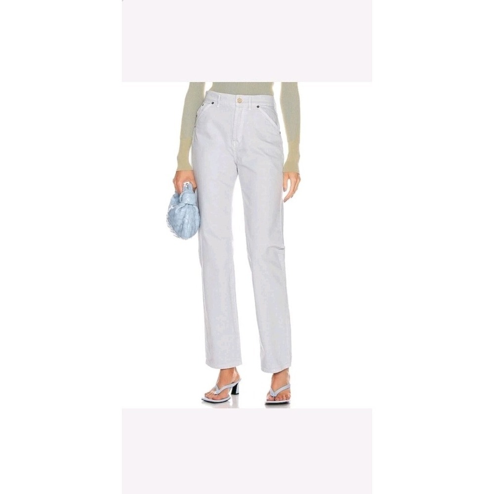 Jacquemus Le Coup De Soleil High Waist Jeans Straight Leg Sz 27 Light Gray 28X30